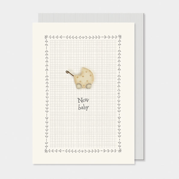 East of India Greetings Card - New Baby with Pram