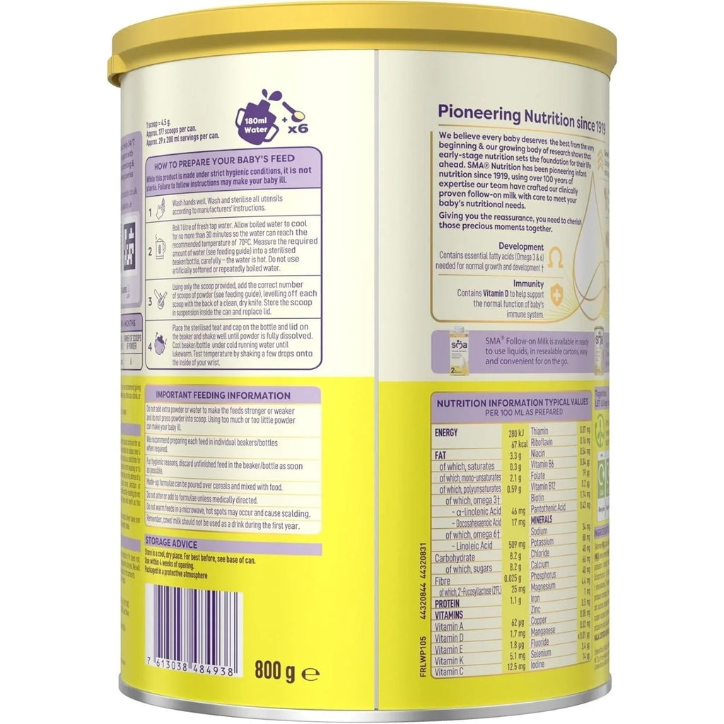 SMA Pro 2 Follow On Milk Formula - 6+ months 800g