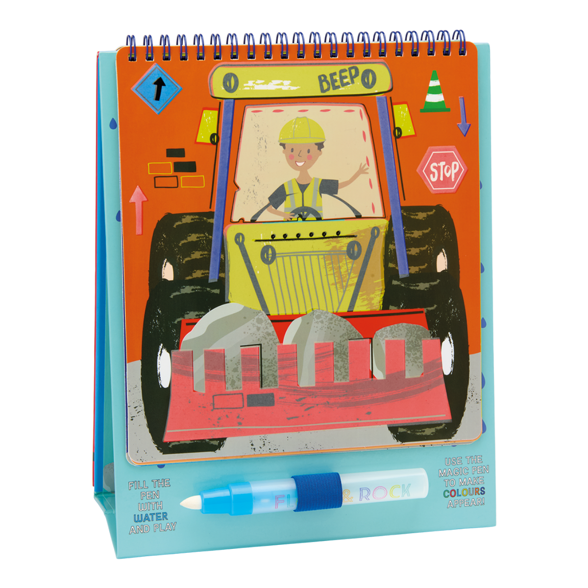Magic Colour Changing Watercard Easel and Pen - Construction