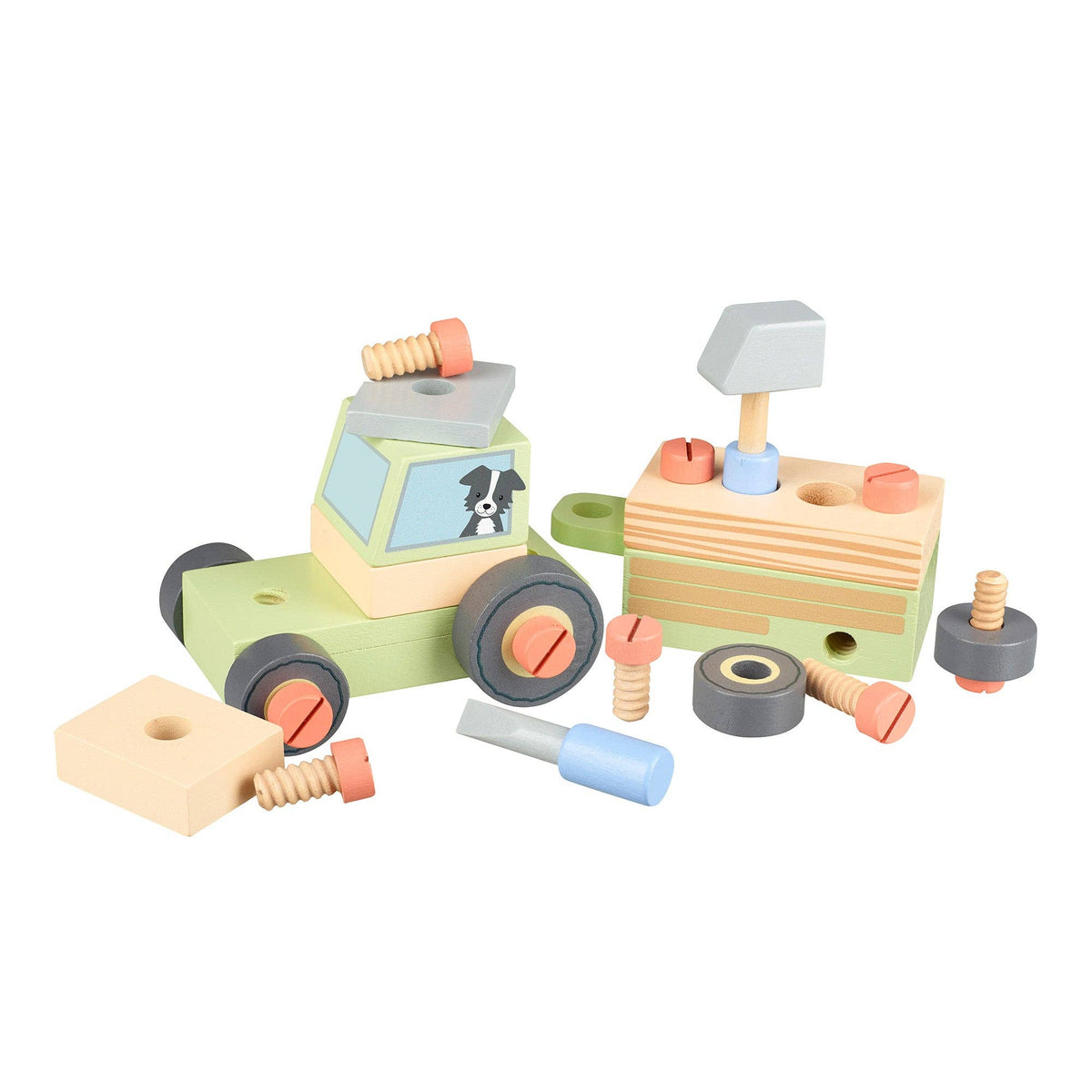 Orange Tree Toys - Buildable Wooden Tractor