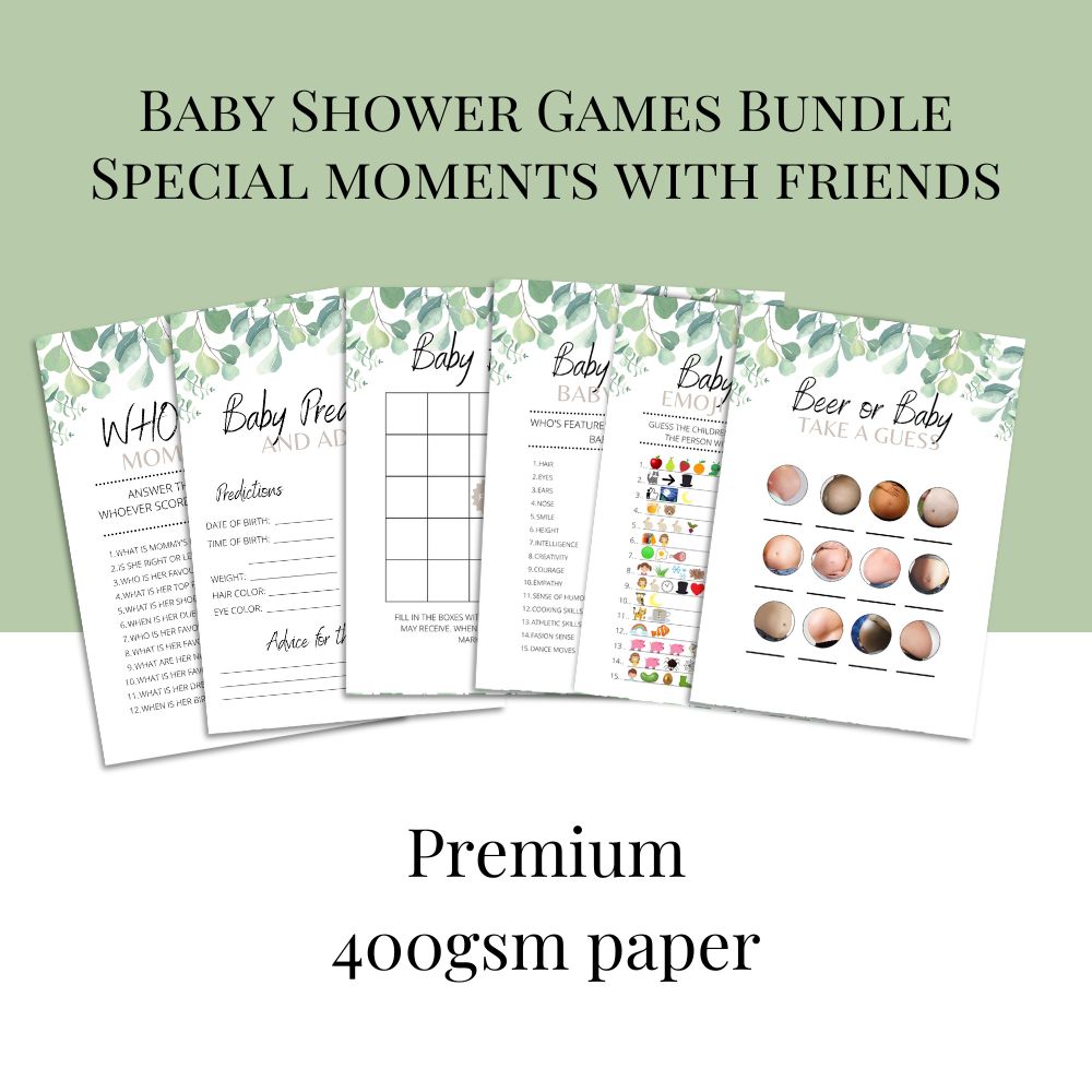 ForeverLily - Baby Shower Games Bundle - 6 Game Bundle