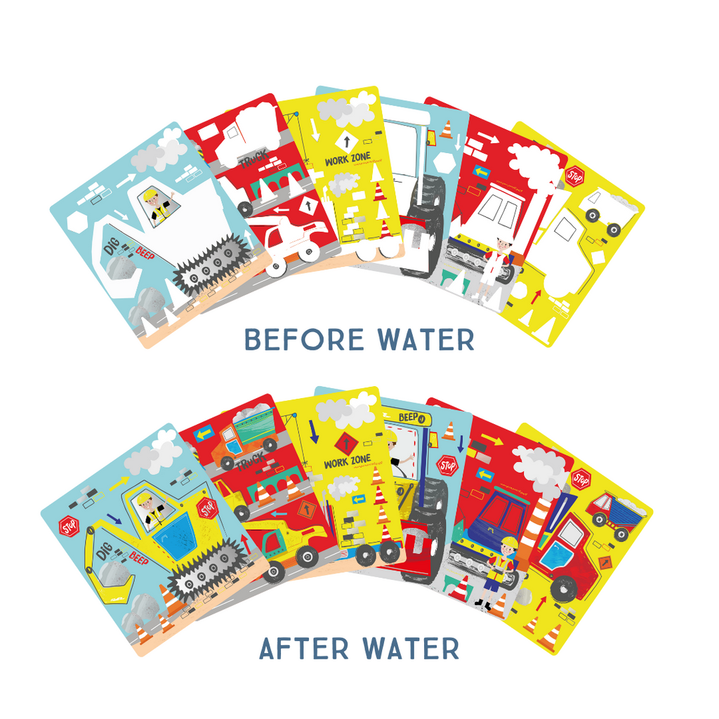 Magic Colour Changing Watercard Easel and Pen - Construction