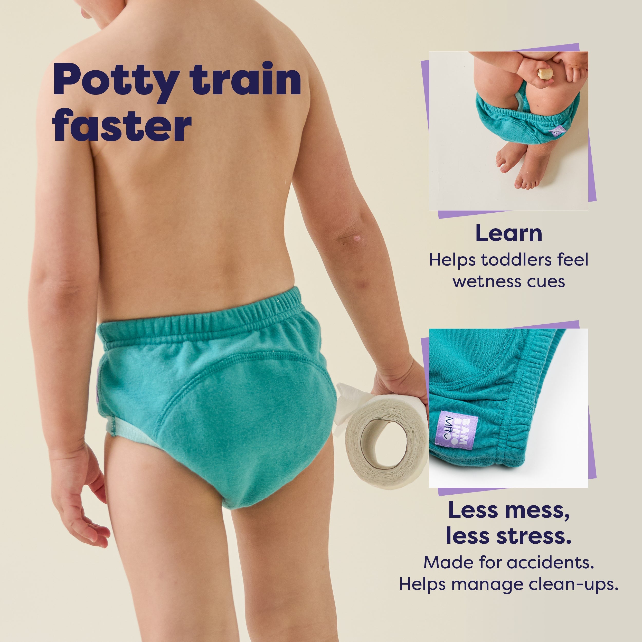 Bambino Mio Reusable Potty Training Pants - 3 Pack - Blue - Elite Design