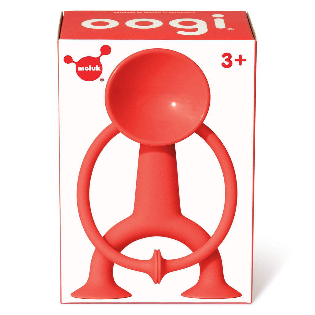 MOLUK Oogi Silicone Toy with Suction Arms & Legs - Red