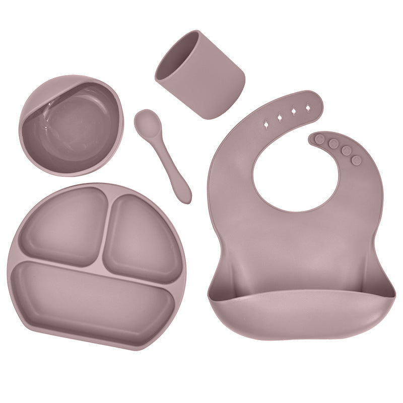 Silicone Feeding Set - Plate, Bowl, Spoon, Cup & Bib