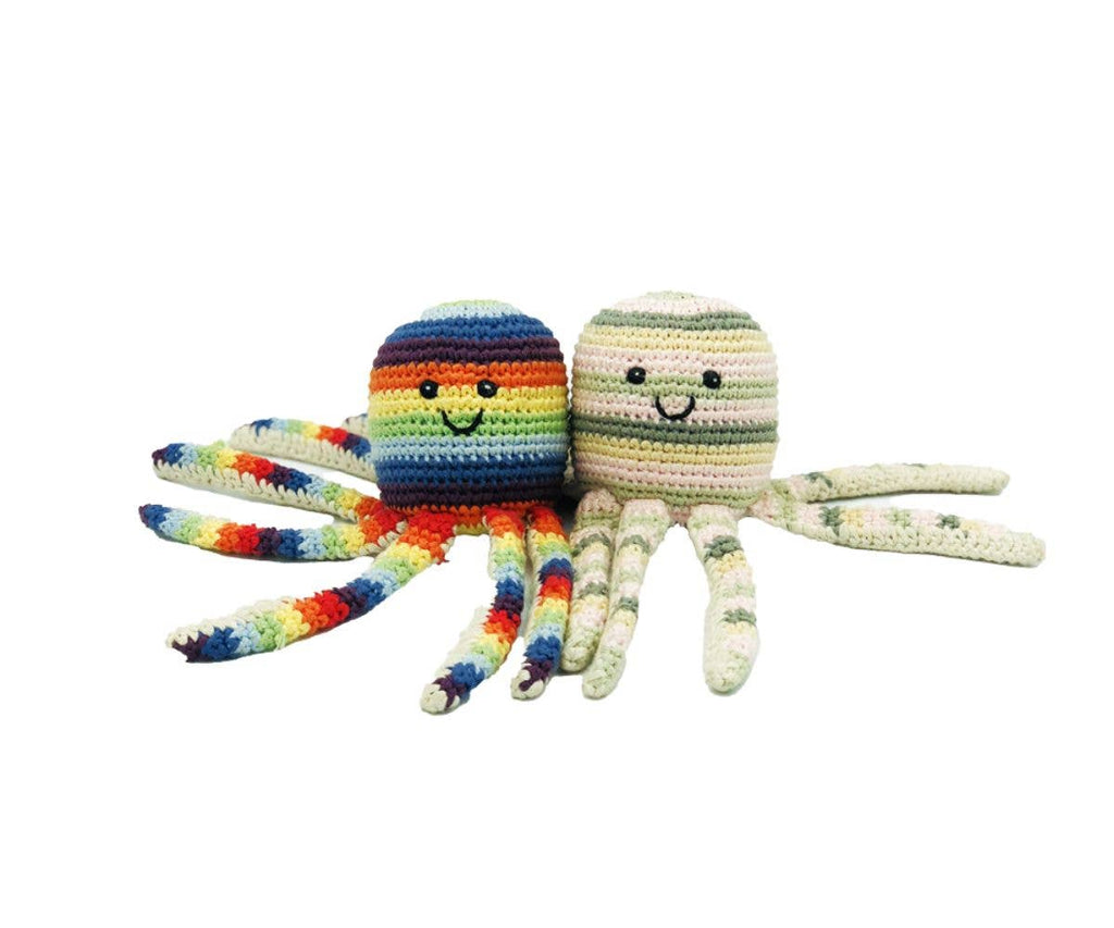 Best Years Ltd - Bright Octopus Baby Rattle Fair Trade Crochet Organic Cotton