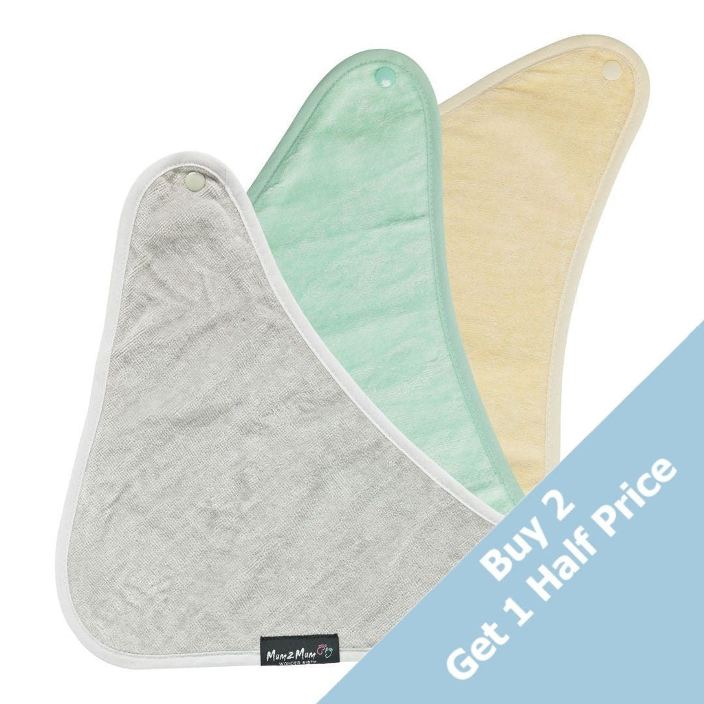 3 PACK - Mum 2 Mum Bandana Style Baby Bibs - Lemon / Mint / Stone - Baby&More