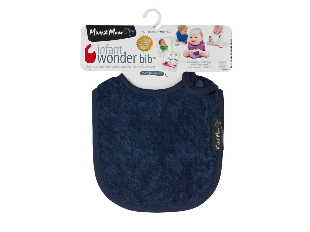 3 PACK - Mum 2 Mum Infant Wonder Bibs - Navy In Packaging - Baby&More