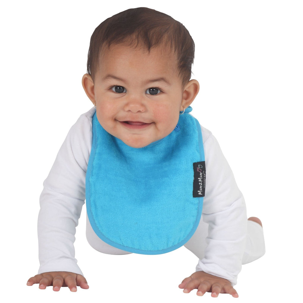 3 PACK - Mum 2 Mum Infant Wonder Bibs - Teal Modelled - Baby&More