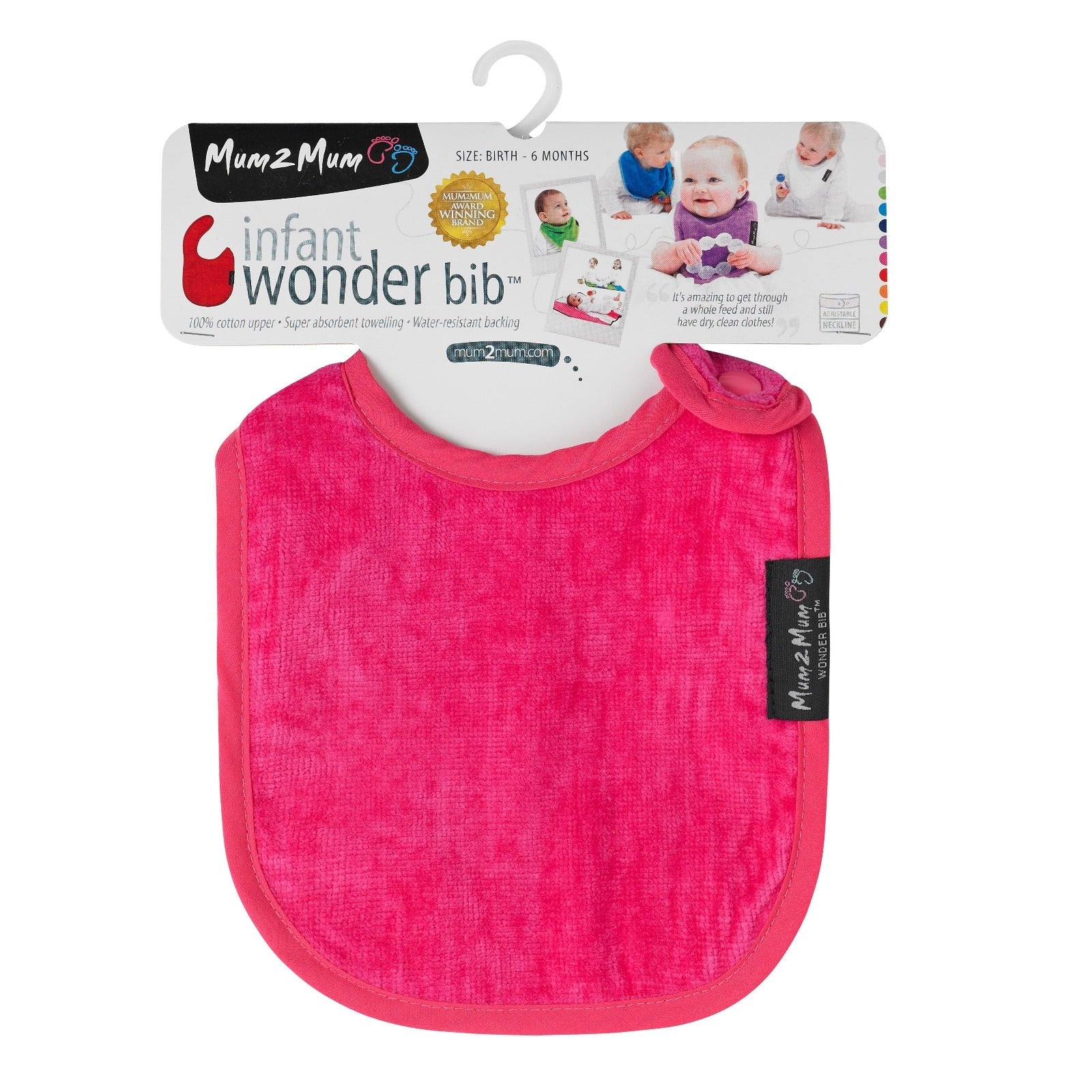 3 PACK - Mum 2 Mum Infant Wonder Bibs - Pinks - Baby&More