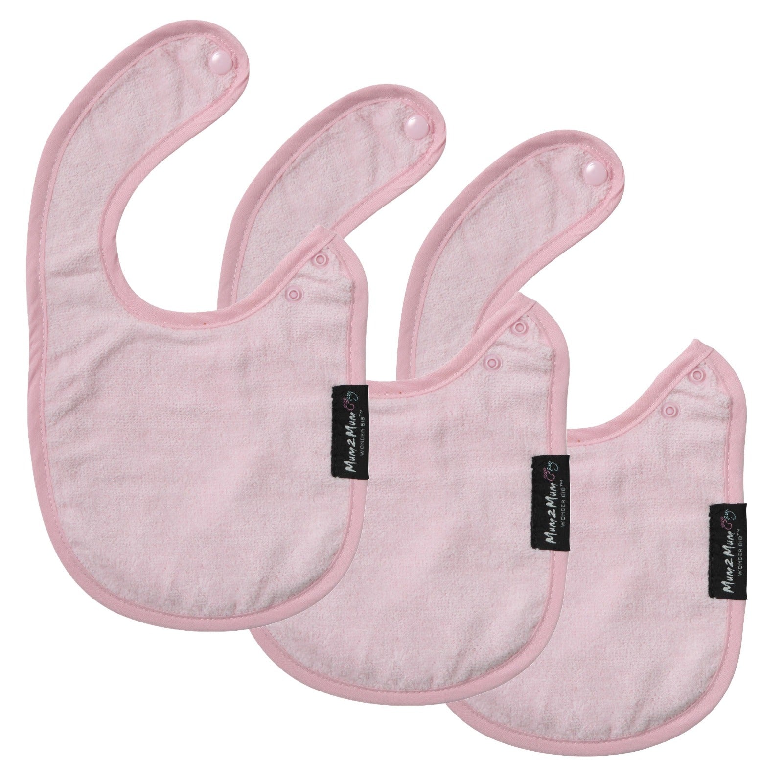 3 PACK - Mum 2 Mum Infant Wonder Bibs - Pinks - Baby&More
