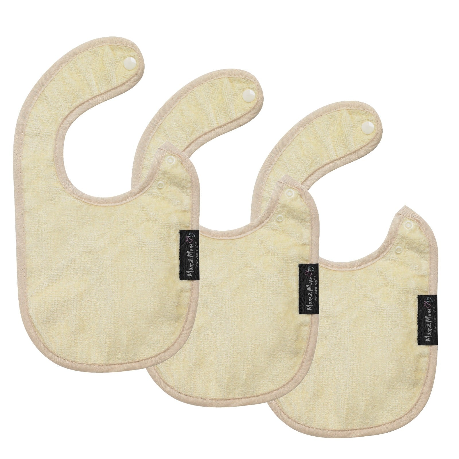 3 PACK - Mum 2 Mum Infant Wonder Bibs - Unisex Pastels - Baby&More