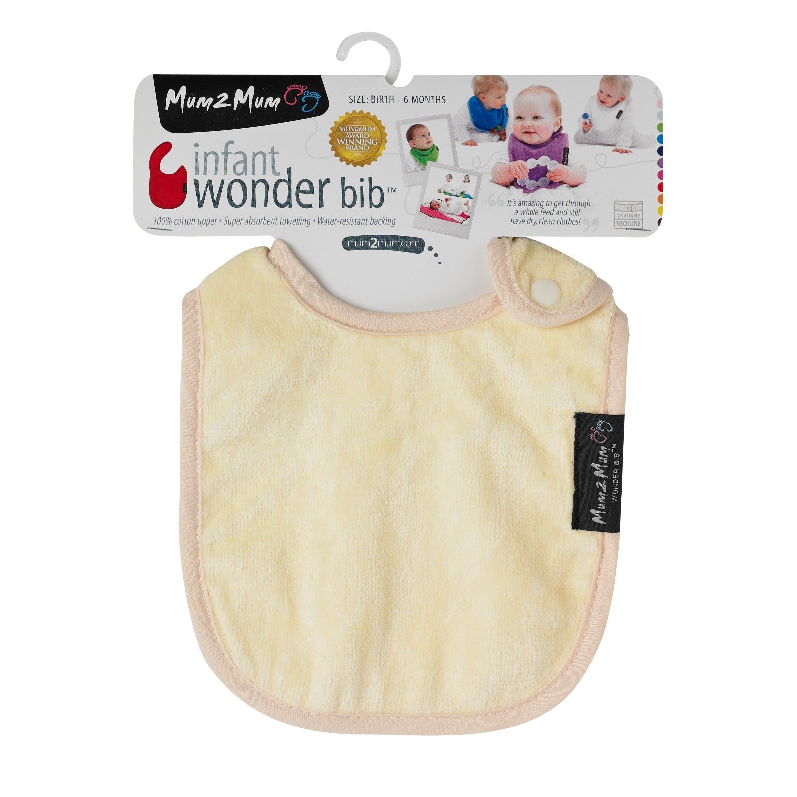 3 PACK - Mum 2 Mum Infant Wonder Bibs - Unisex Pastels - Baby&More