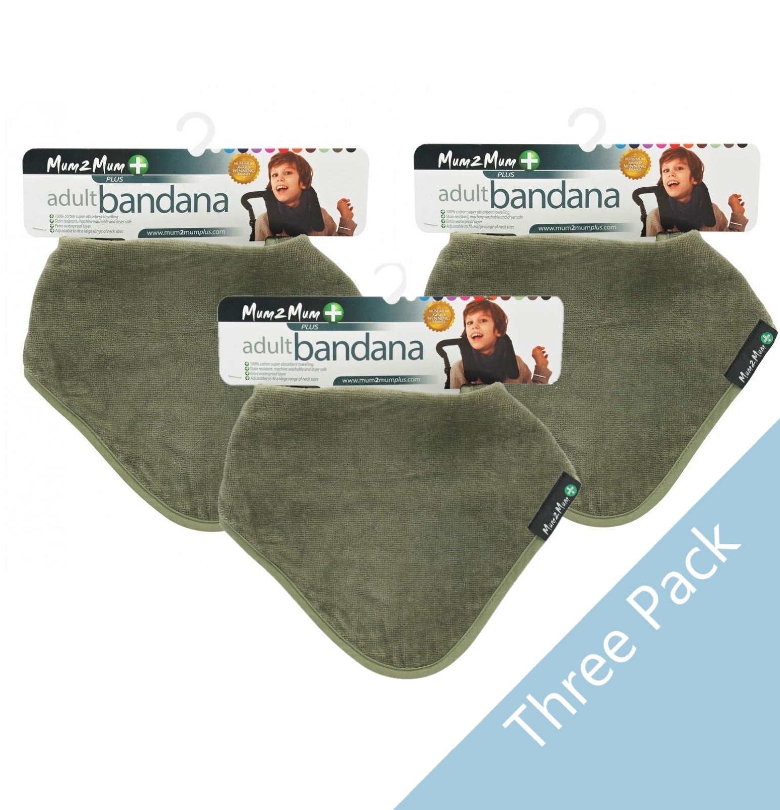 3 PACK - Mum 2 Mum PLUS Adult Bandana - 3 THE SAME COLOUR - Baby&More