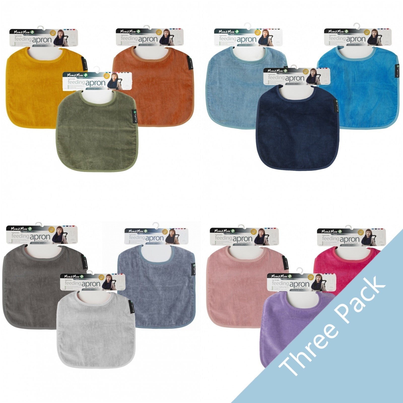 3 PACK - Mum 2 Mum PLUS Clothing Protector for Adults & Youths - ANY COLOURS - Baby&More