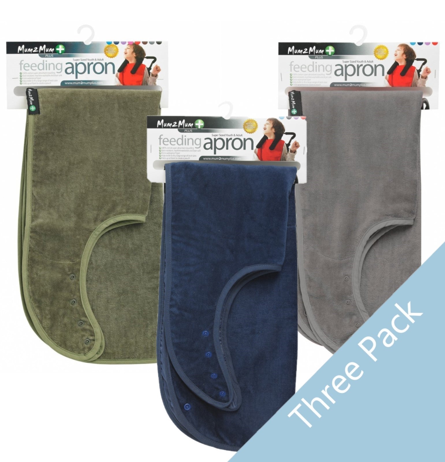 3 PACK Mum 2 Mum PLUS Supersized Clothing Protector - Olive / Mushroom / Navy - Baby&More