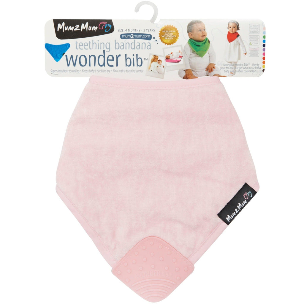 3 PACK - Mum 2 Mum Teething Bandana Wonder Bib - Baby Pink / Purple / Red - Baby&More