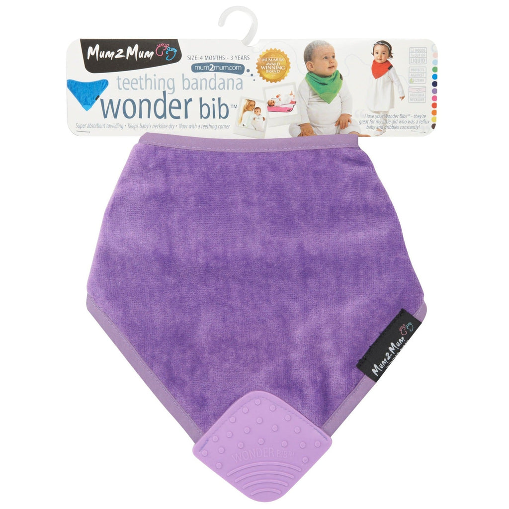 3 PACK - Mum 2 Mum Teething Bandana Wonder Bib - Baby Pink / Purple / Red - Baby&More