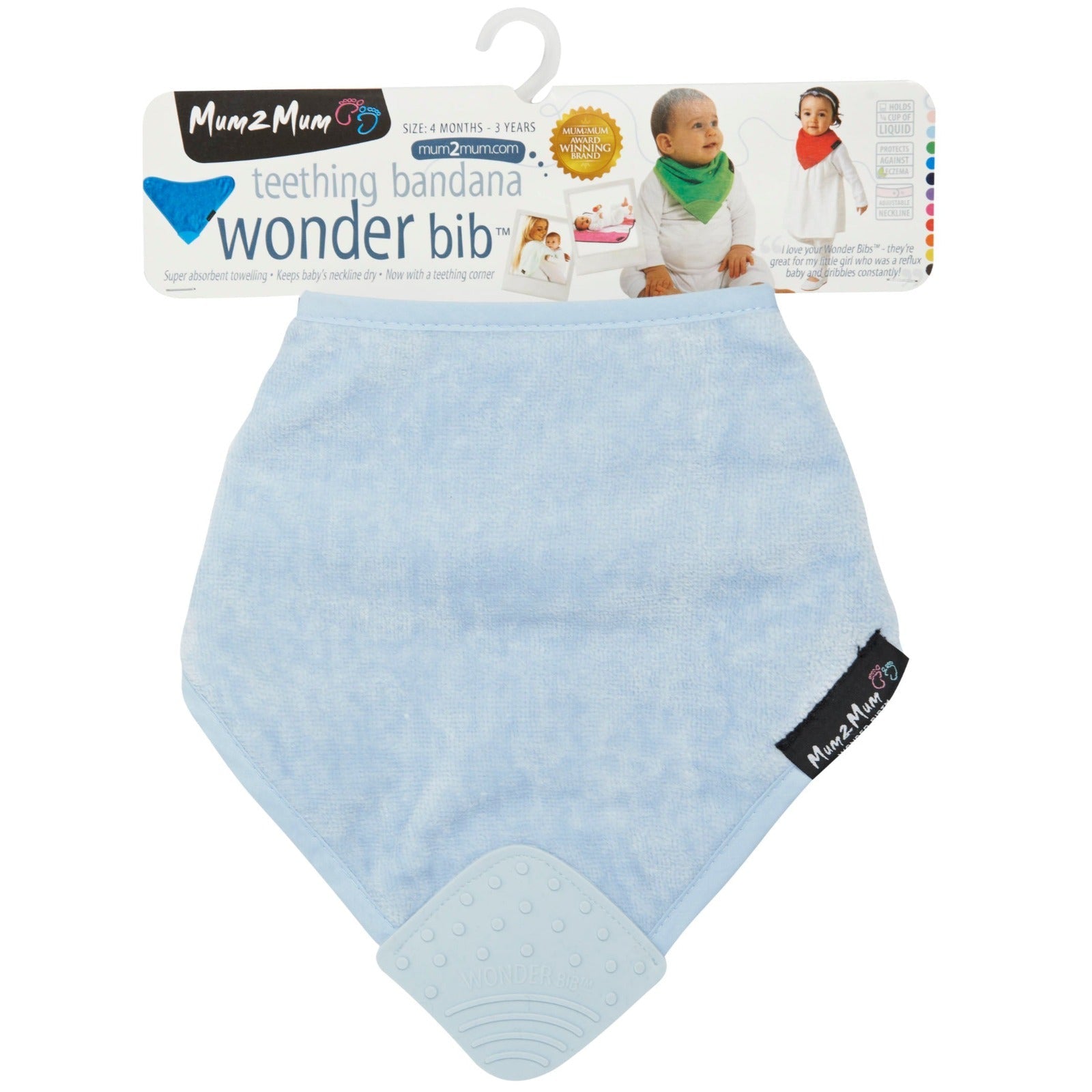 3 PACK - Mum 2 Mum Teething Bandana Wonder Bib - Navy / Baby Blue / Grey - Baby&More