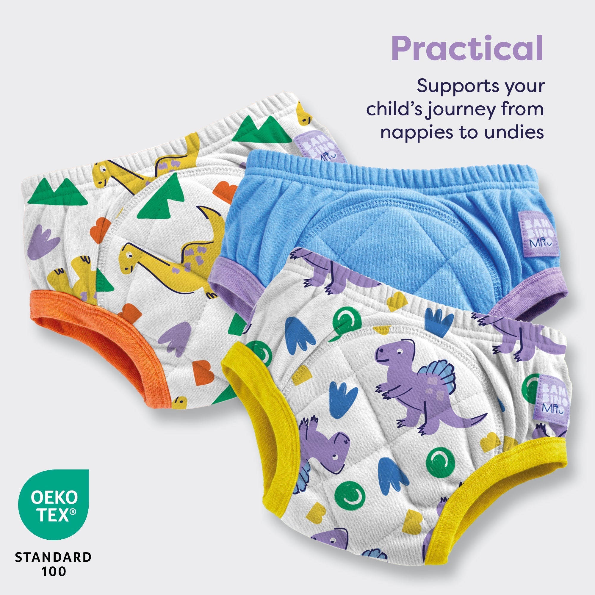 3 Pack Reusable Potty Training Pants in Brave Dinos - Enhanced Design - Baby&More