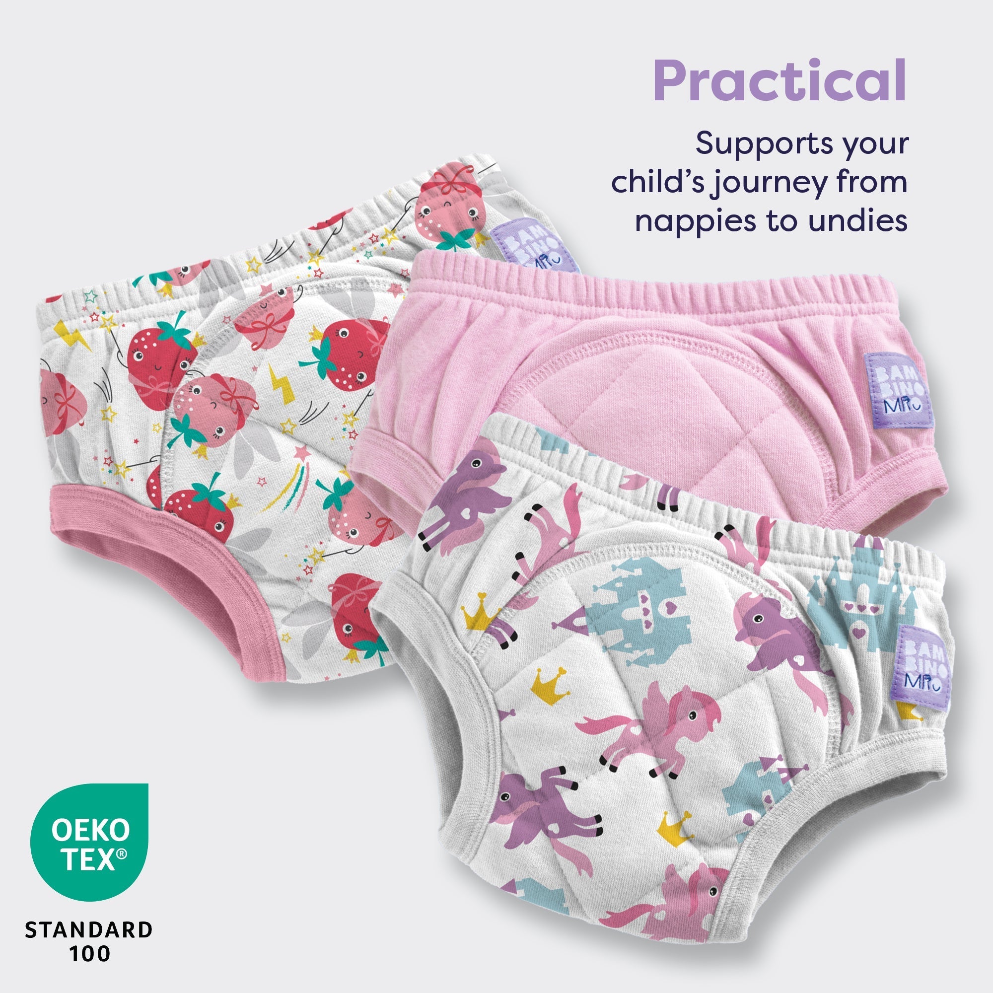 3 Pack Reusable Potty Training Pants in Combo Pink - Enhanced Design - Baby&More
