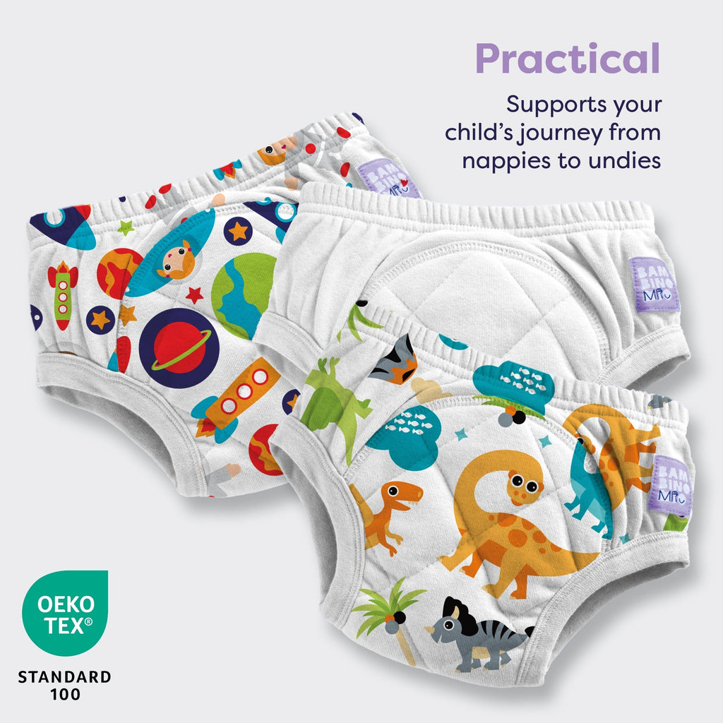 3 Pack Reusable Potty Training Pants in Combo White - Enhanced Design - Baby&More
