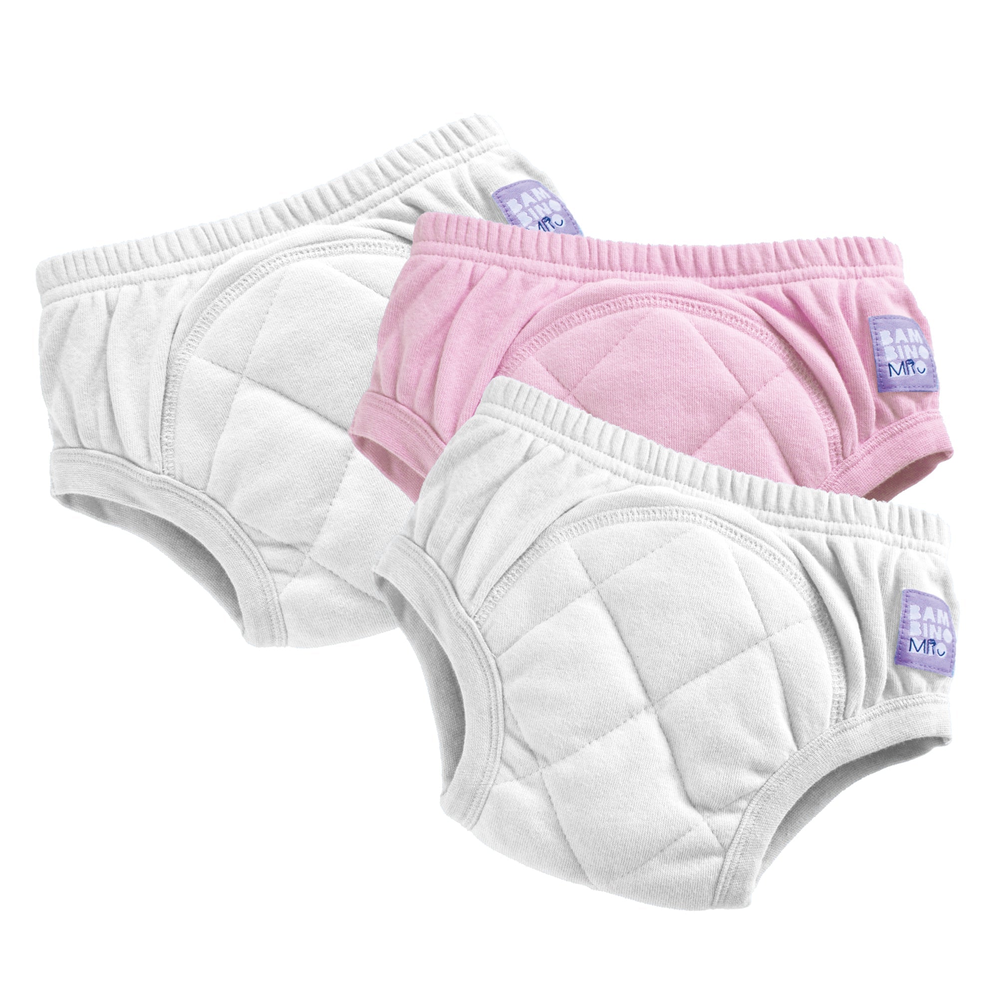 3 Pack Reusable Potty Training Pants in Mixed White & Pink - Enhanced Design - Baby&More