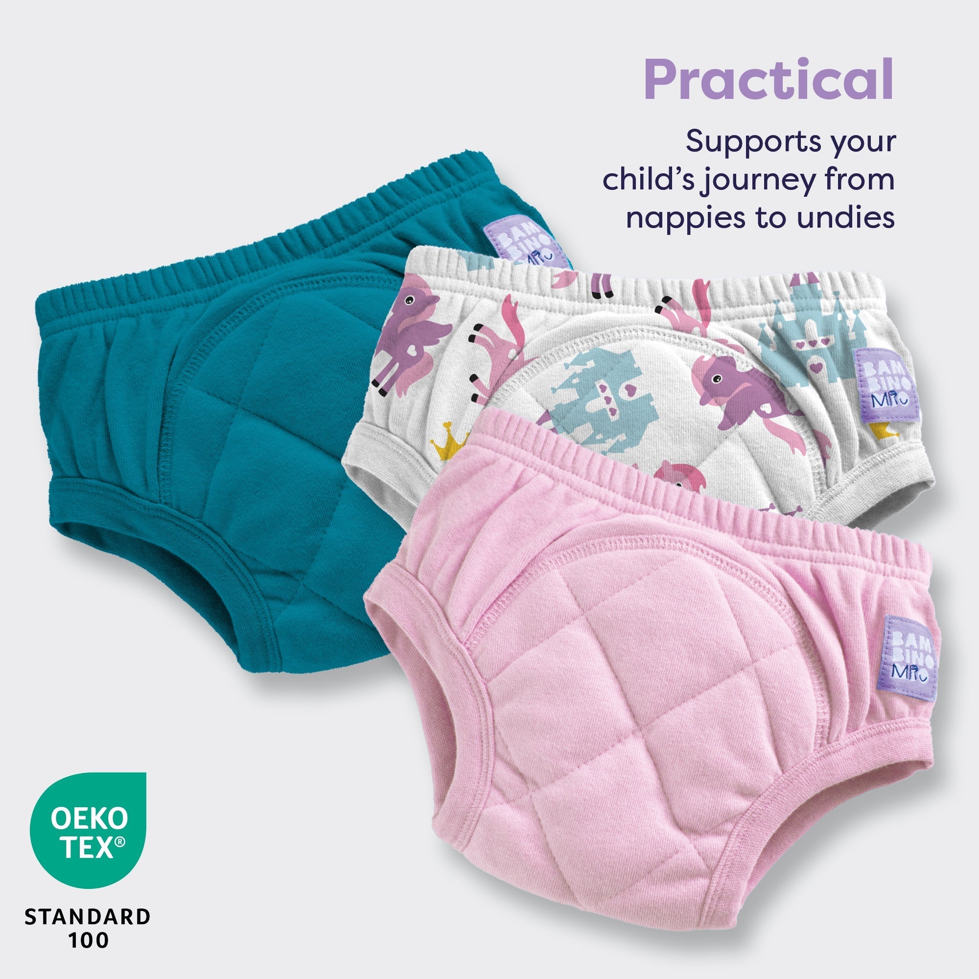 3 Pack Reusable Potty Training Pants in Pegasus Palace Mix - Enhanced Design - Baby&More