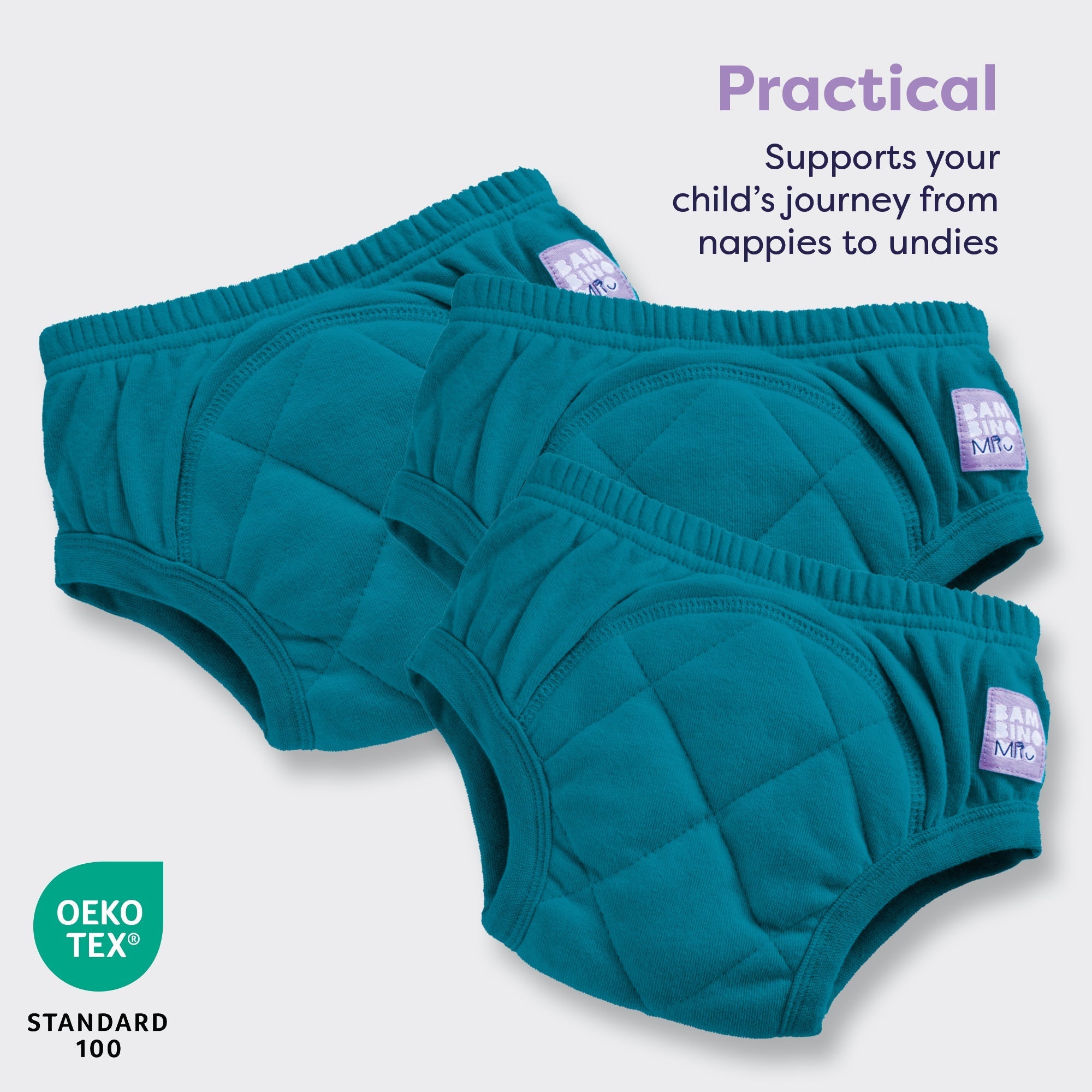 3 Pack Reusable Potty Training Pants in Teal - Enhanced Design - Baby&More