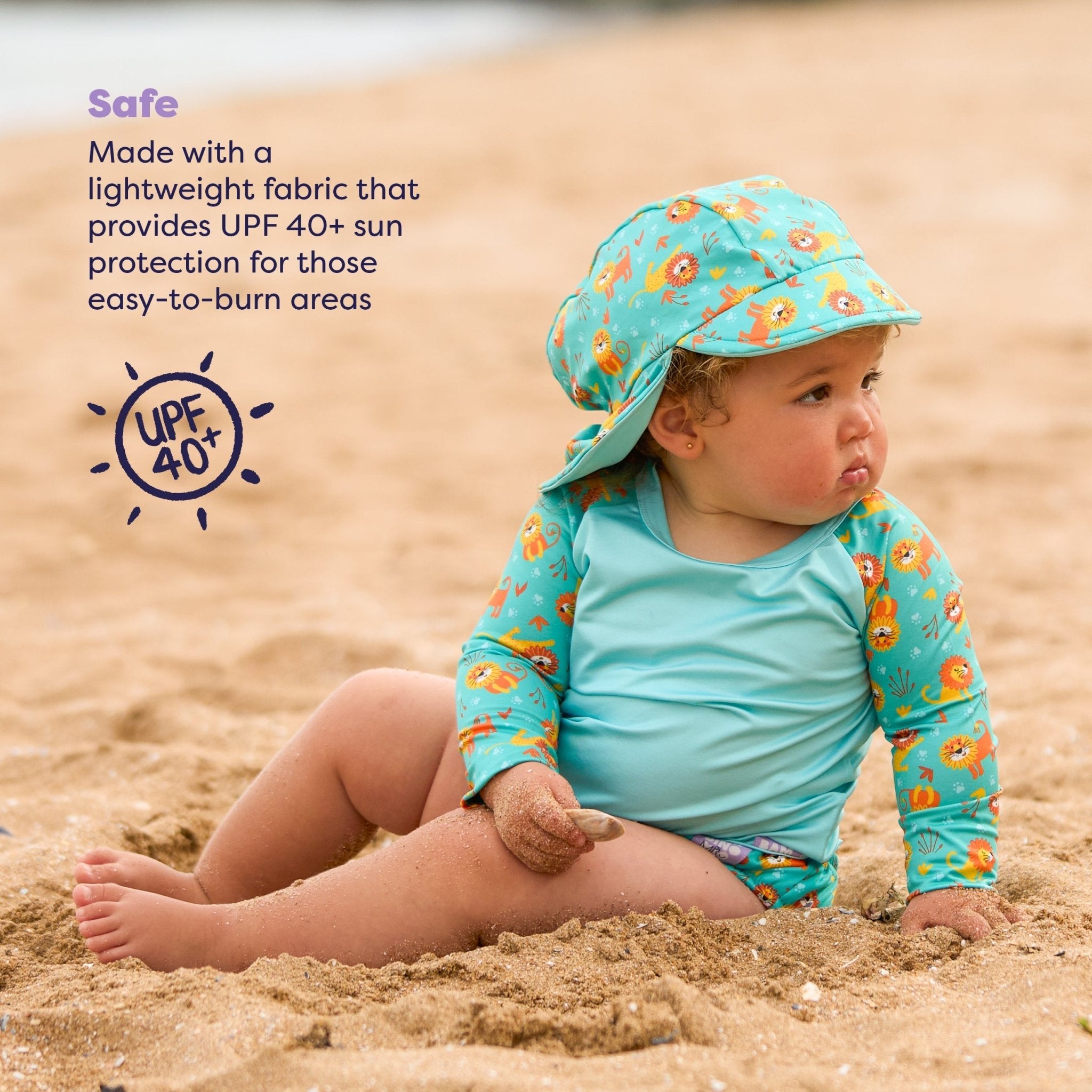 3 Piece Baby Swim Set with Swim Nappy, Swim Top and Swim Hat - Cool Cats - Baby&More