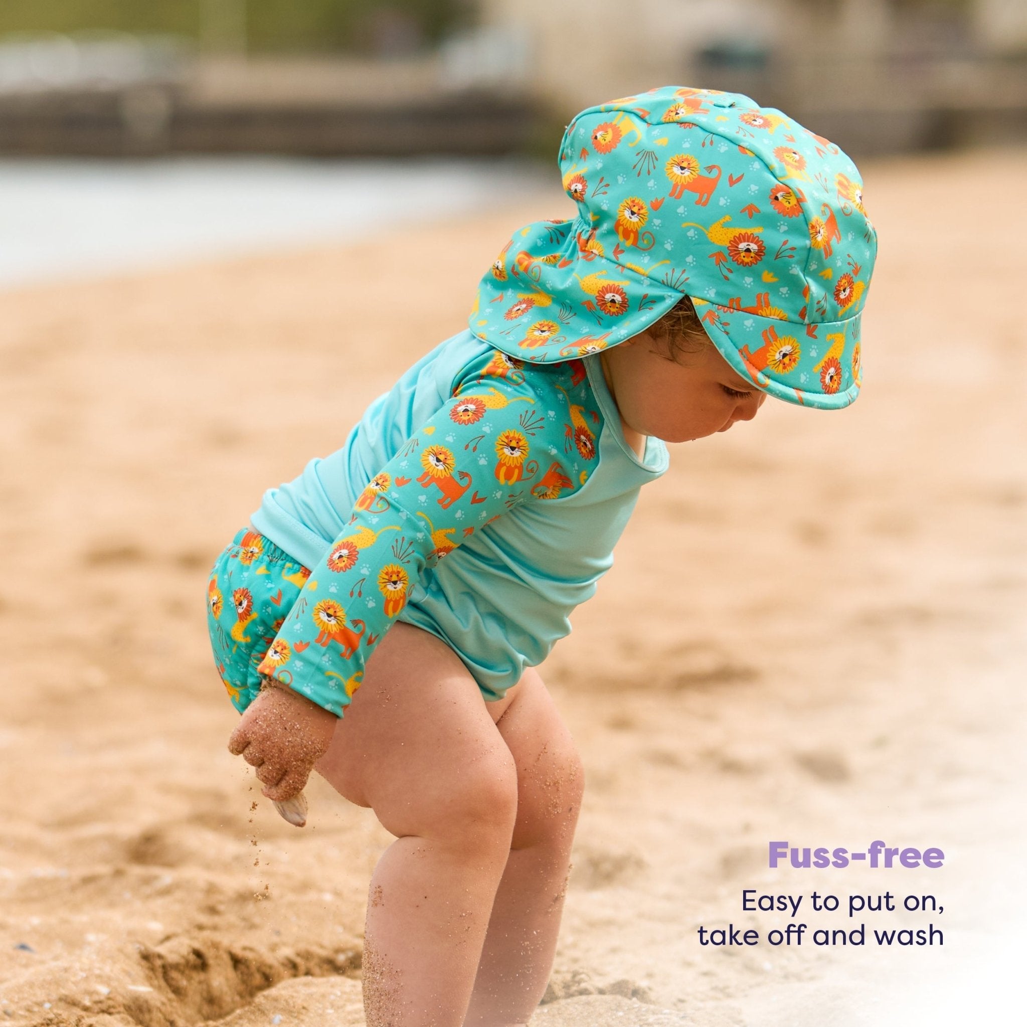 3 Piece Baby Swim Set with Swim Nappy, Swim Top and Swim Hat - Cool Cats - Baby&More