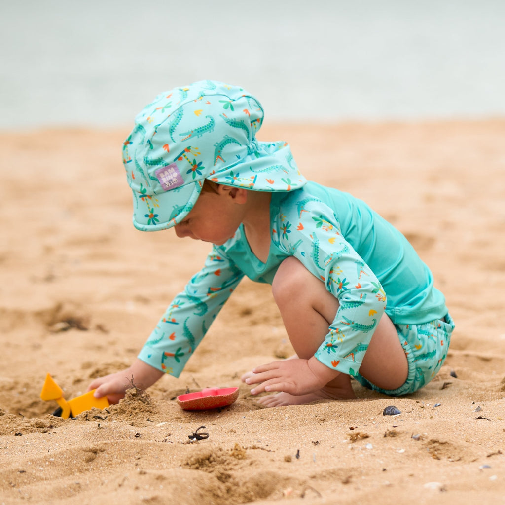3 Piece Baby Swim Set with Swim Nappy, Swim Top and Swim Hat - Crafty Croc - Baby&More