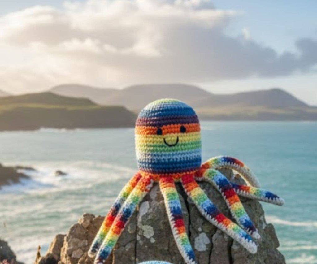 Best Years Ltd - Bright Octopus Baby Rattle Fair Trade Crochet Organic Cotton