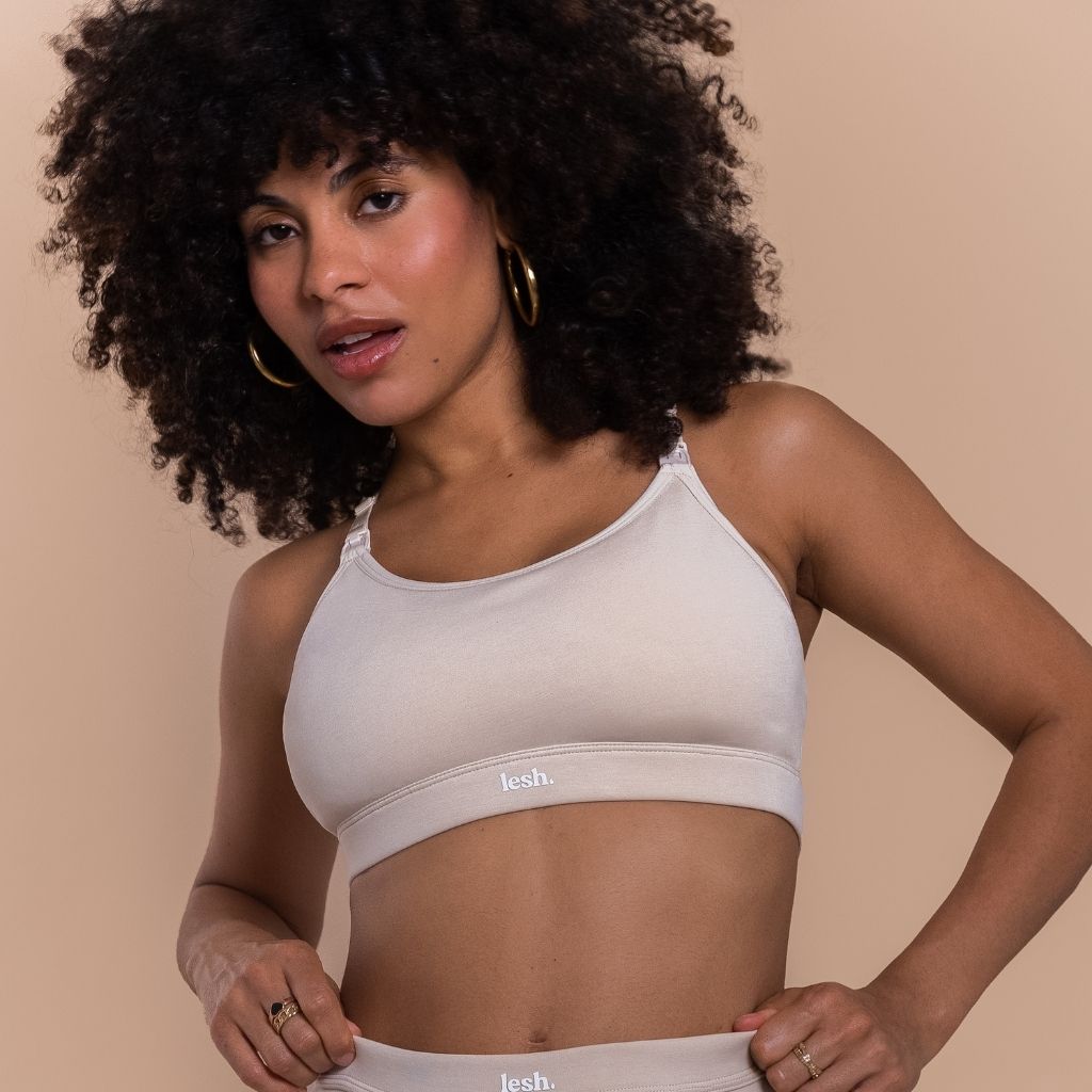 LESH - Freeflo 2.0 Leakproof Nursing Bra - Black / Pink / Beige