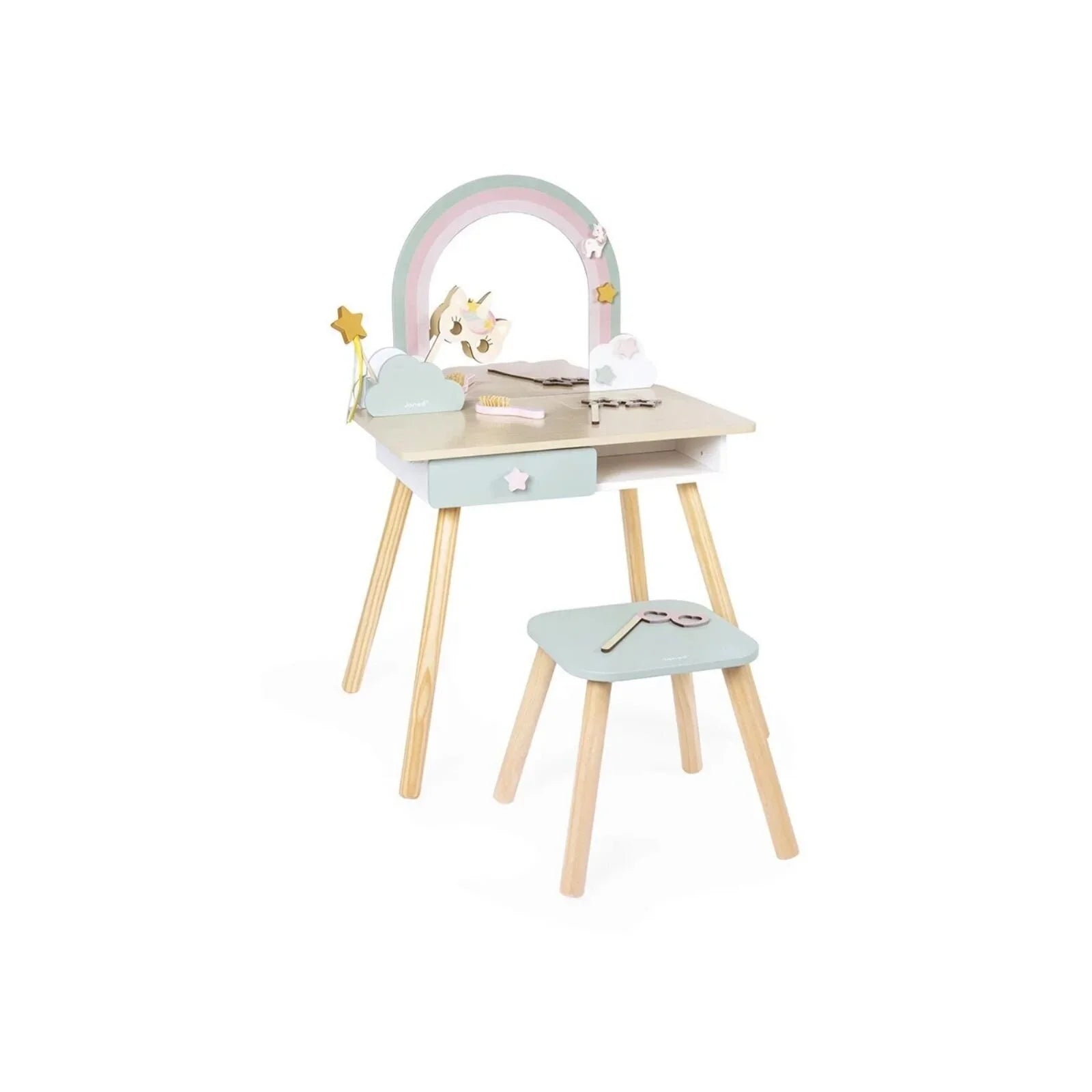 Janod Wooden Play Dressing Table - Unicorn
