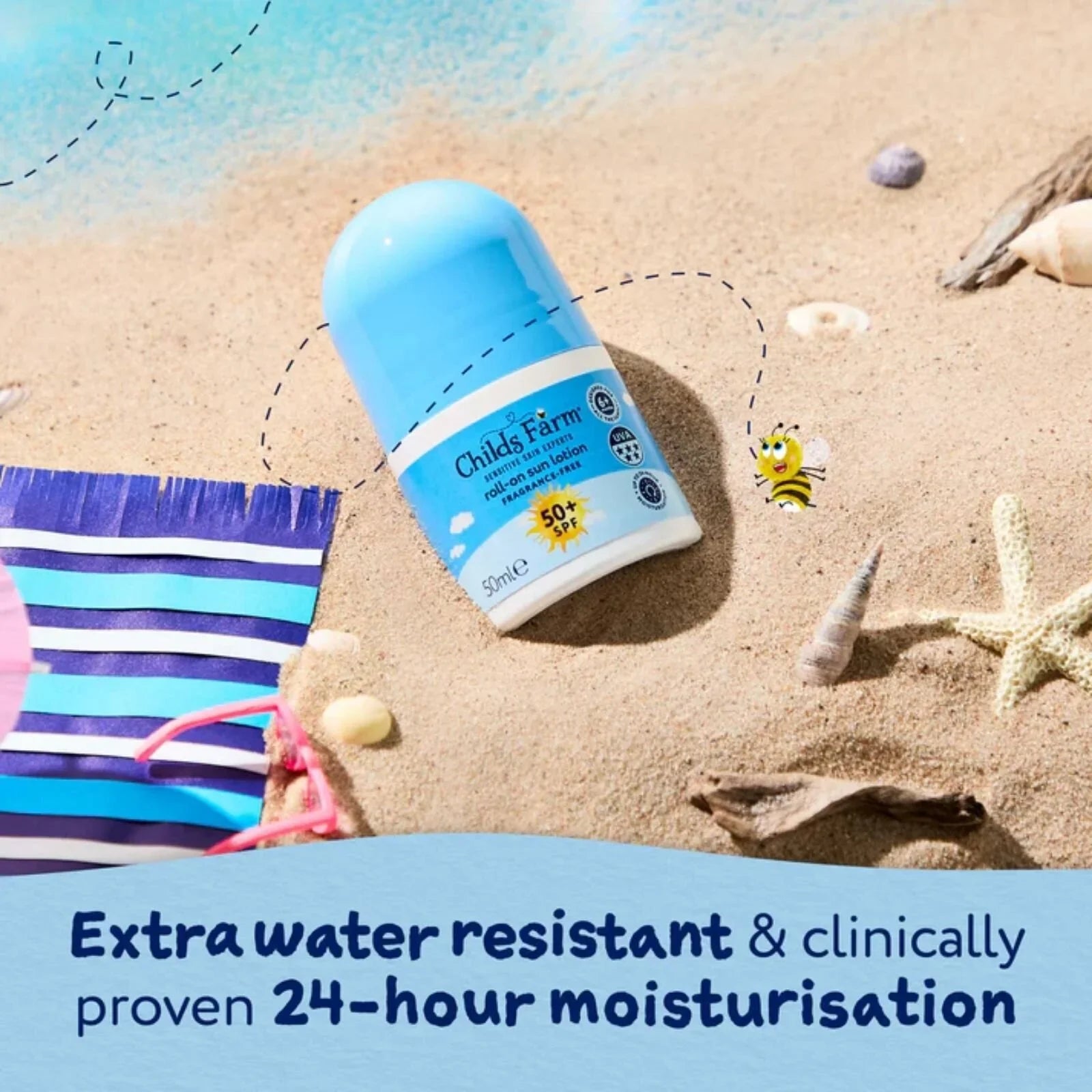 Childs Farm SPF50+ Roll On Fragrance Free Sun Lotion - 50ml