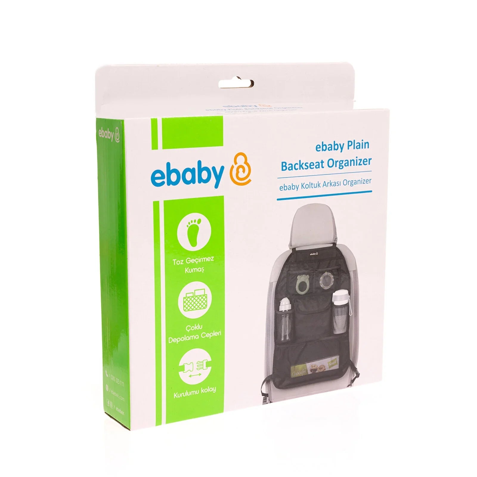 Plain Car Back Seat Organiser - Black