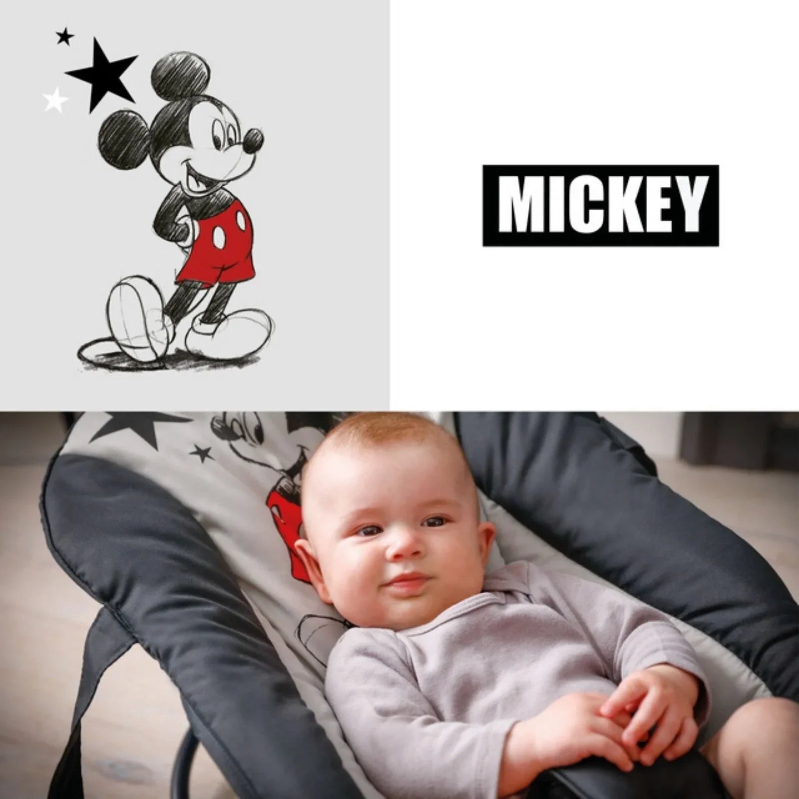 Hauck Disney Rocky Bouncer Chair - Mickey Stars