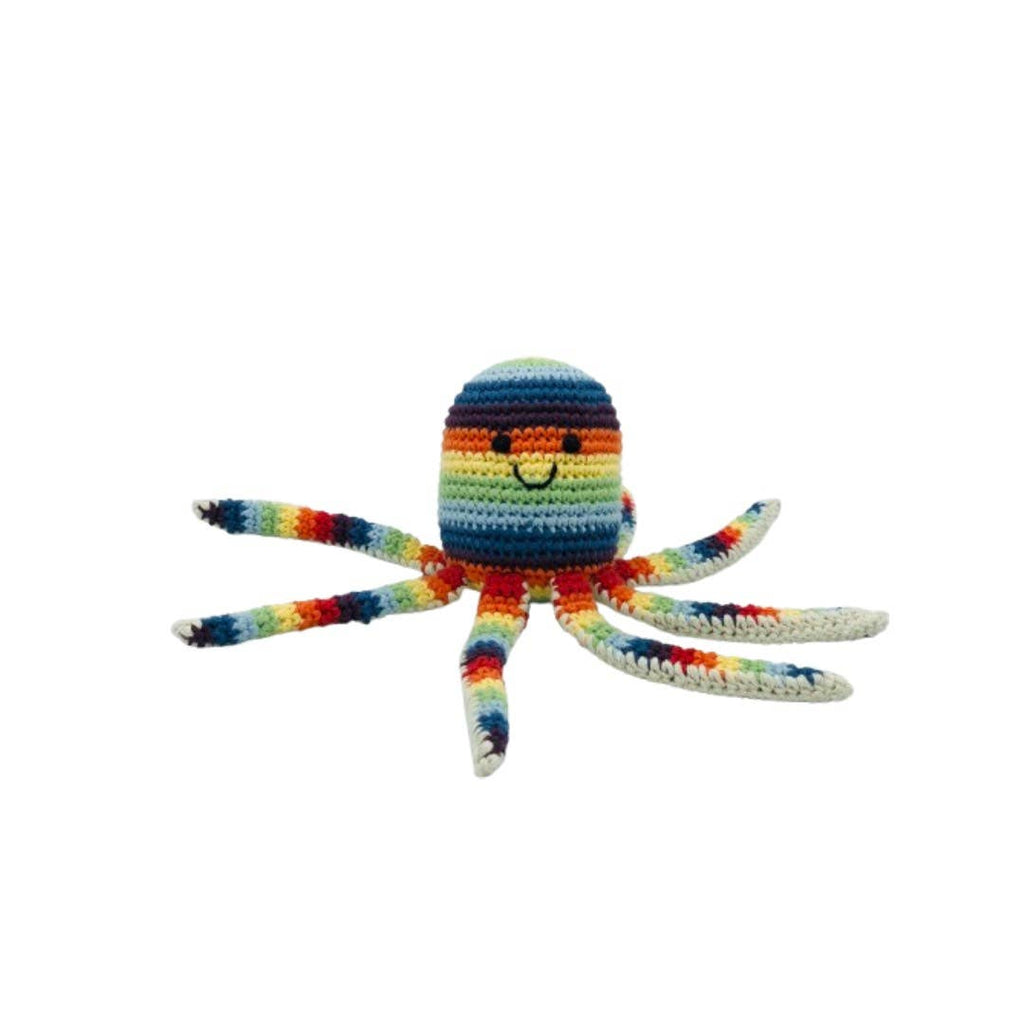 Best Years Ltd - Bright Octopus Baby Rattle Fair Trade Crochet Organic Cotton