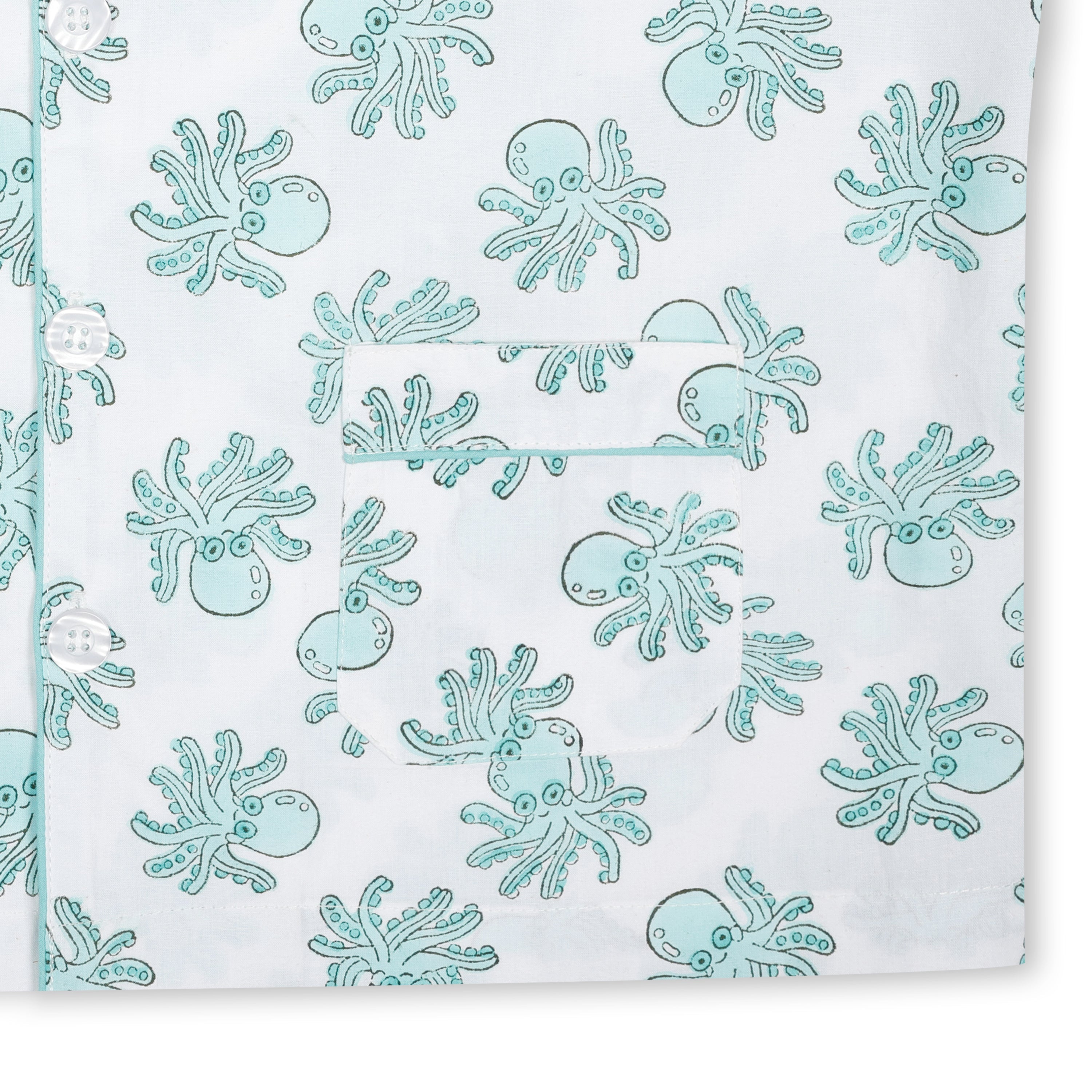 Moochic Children's Pyjamas - Green Octopus