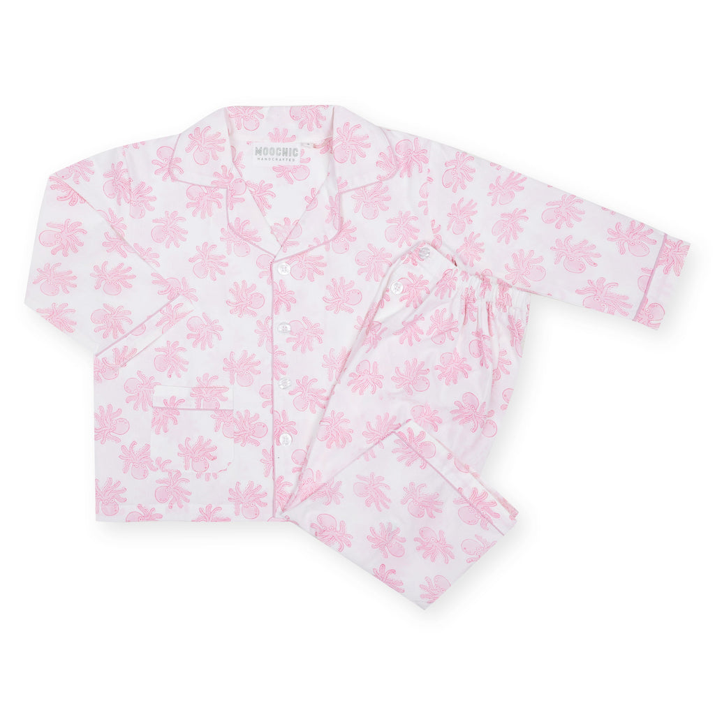 Moochic Children's Pyjamas - Pink Octopus