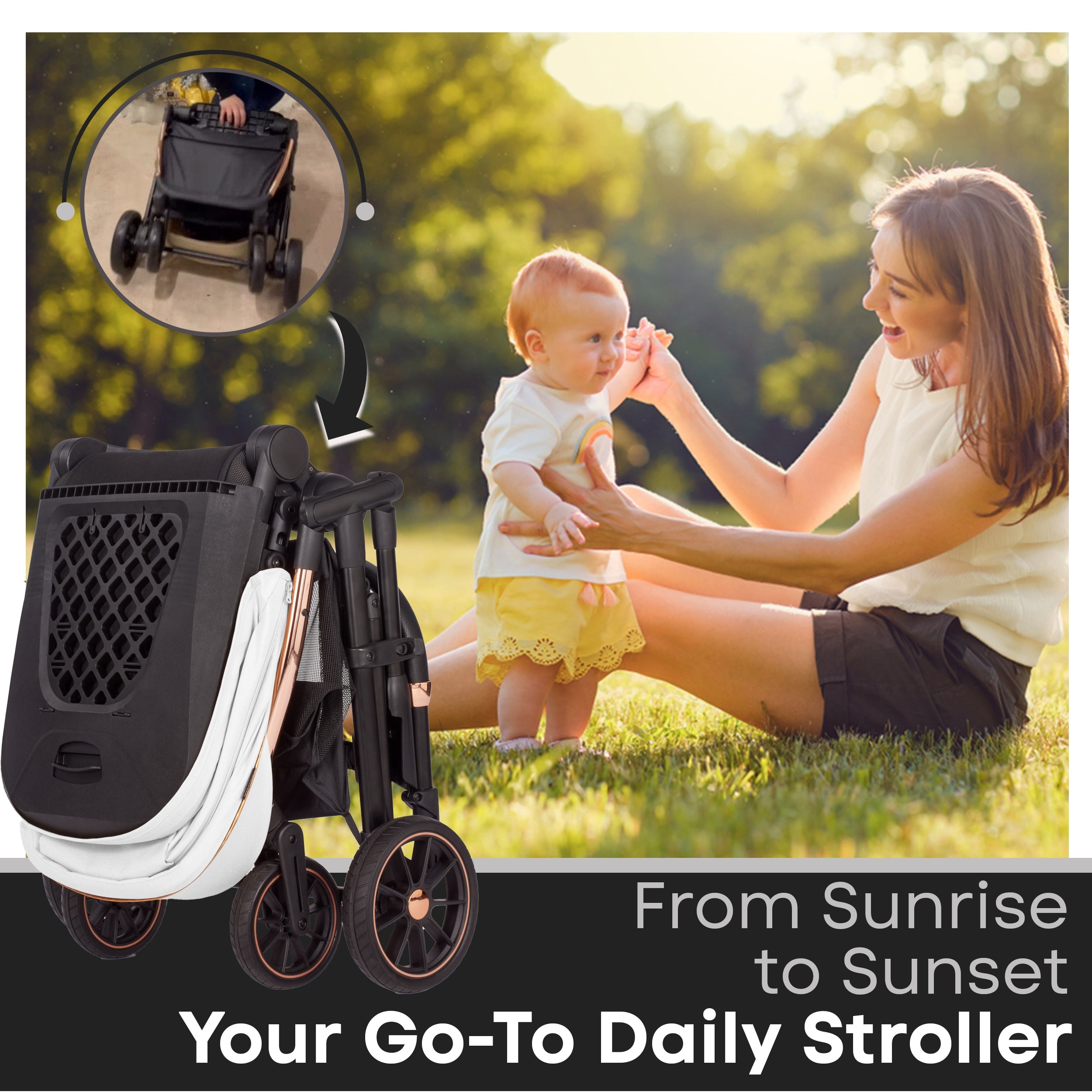Lejoux+ Baby Pram Stroller Pushchair - 0 Months +