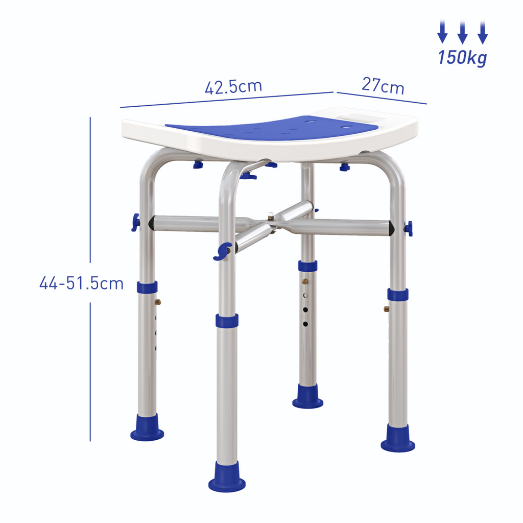 Bath / Shower Stool, Adjustable Height - Purple - Max 150kg
