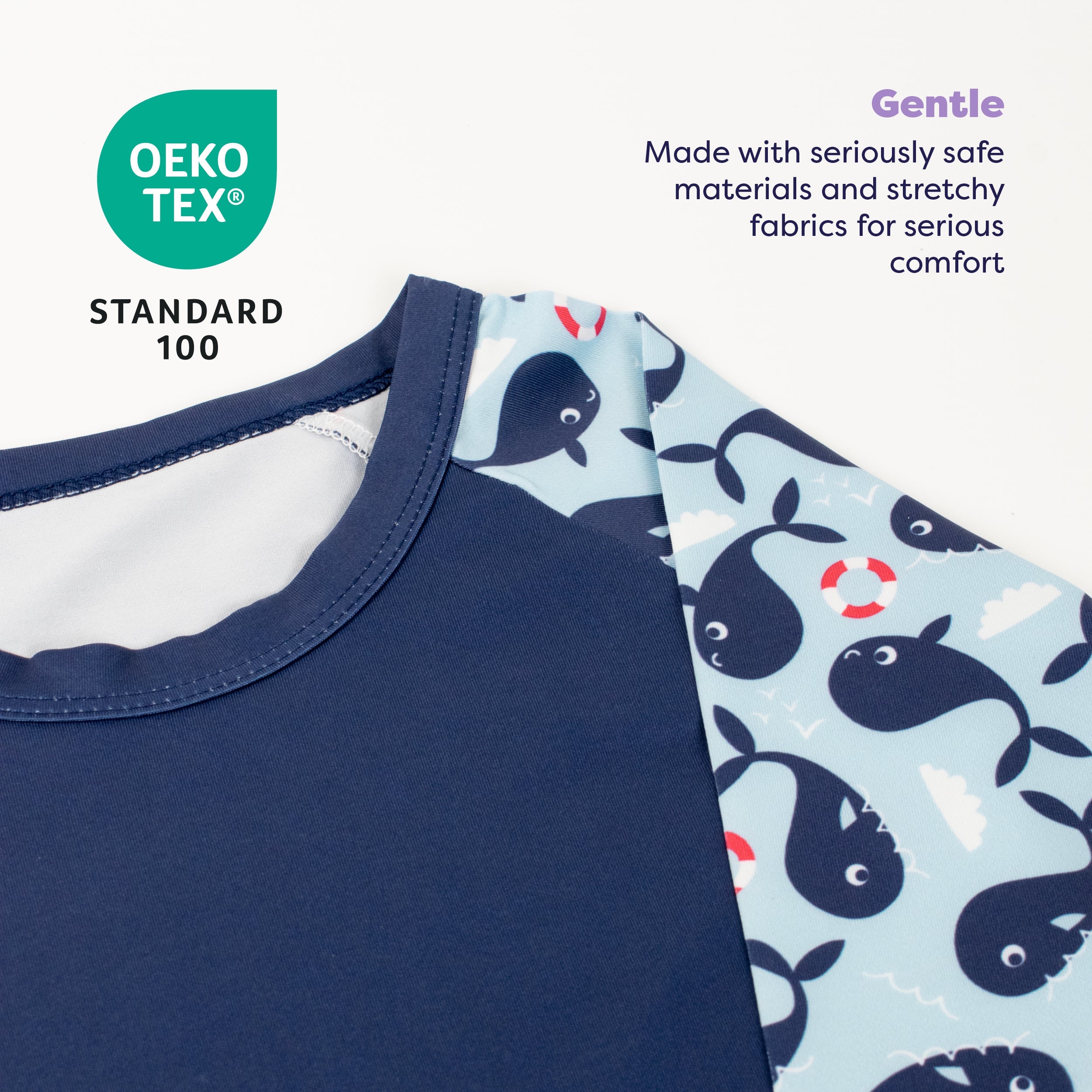 Bambino Mio UPF 40+ Soft and Gentle Protective Swim Rash Vest - Blue Whale