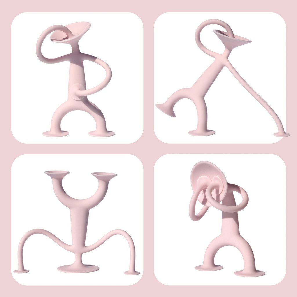MOLUK Oogi Silicone Toy with Suction Arms & Legs - Baby Pink