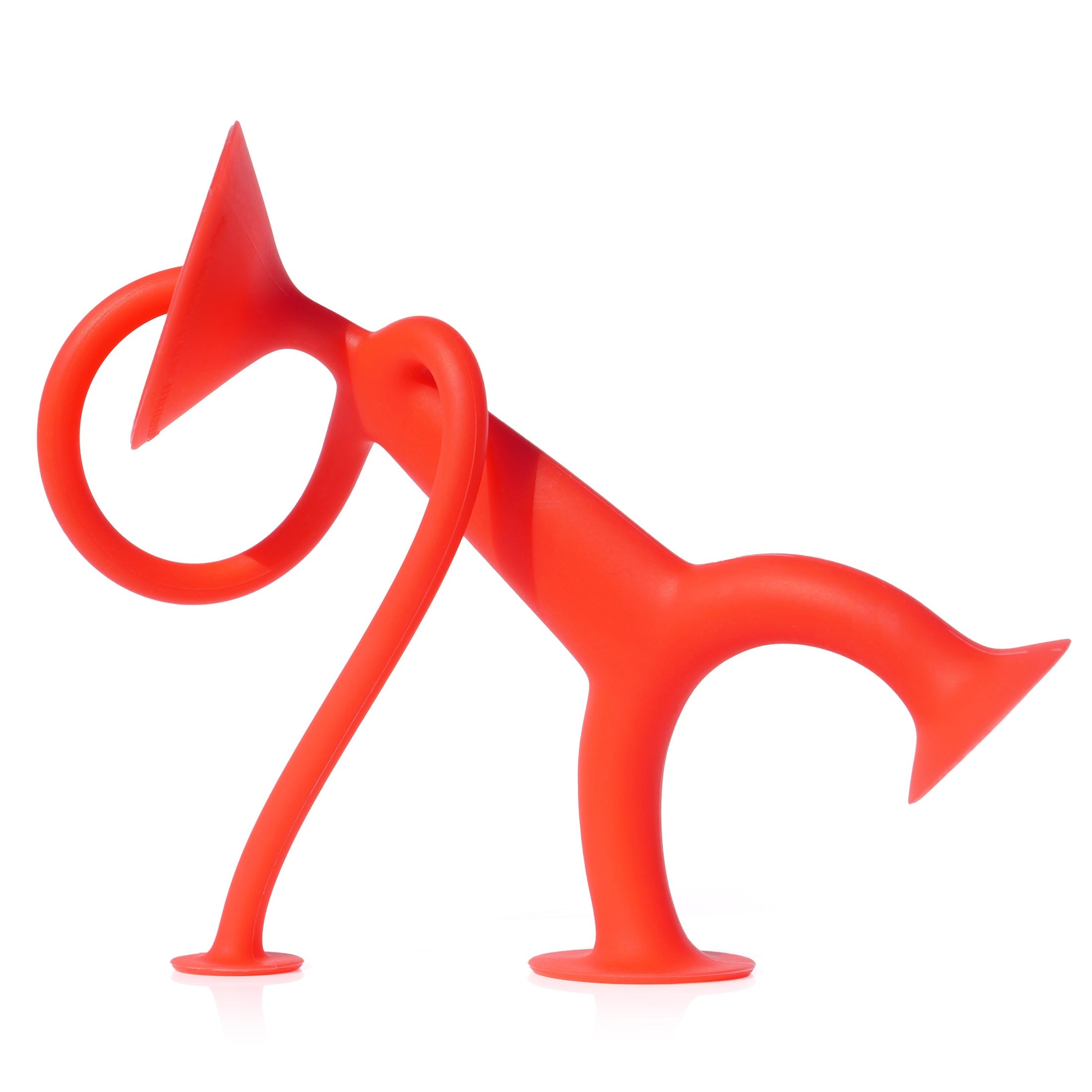MOLUK Oogi Silicone Toy with Suction Arms & Legs - Red