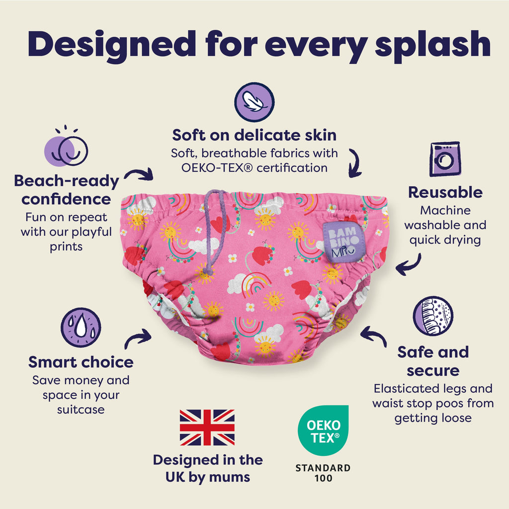 Bambino Mio Reusable Swim Nappy - Happy Days