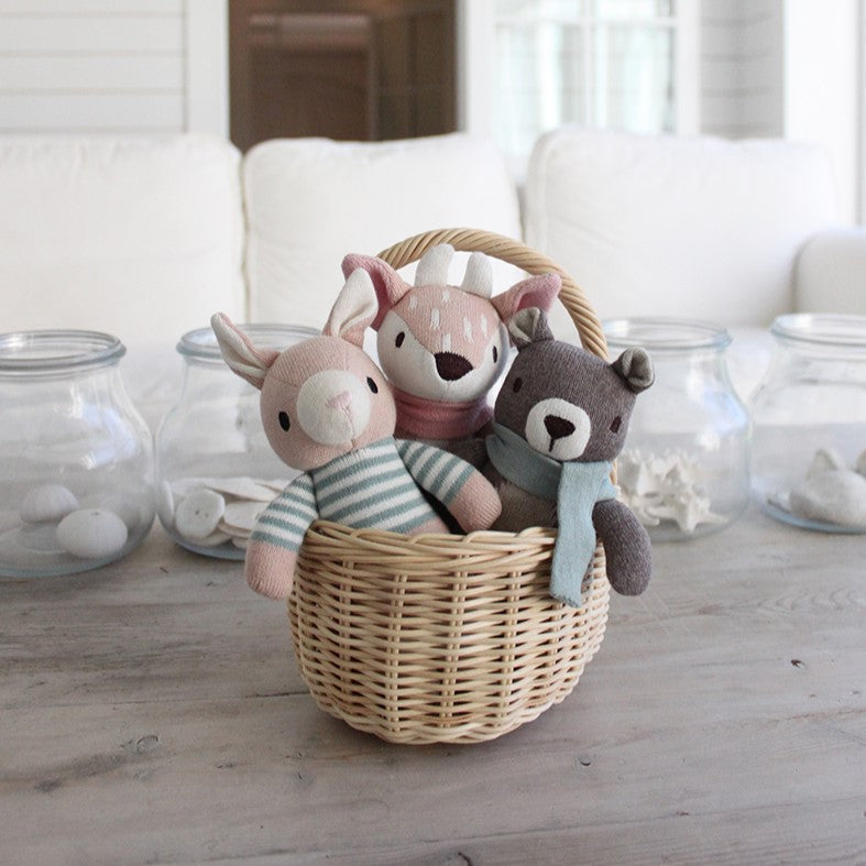ThreadBear Design Knitted Animal Set + Gift Box (Bear, Deer, Hare)