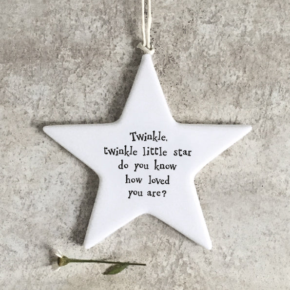 East of India Porcelain Star - Twinkle Twinkle