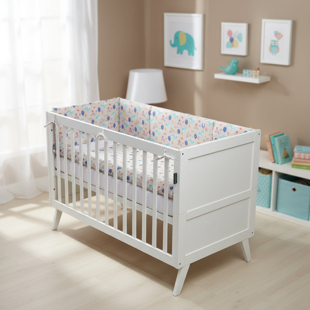 FORREST 3 Piece Organic Reversible Cot Bed Set - Woody